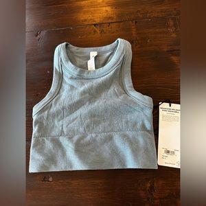Alo Yoga seamless delight high neck bra NWT small light blue